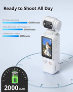 DJI Osmo Pocket 4K ultra HD handheld Gimbal Camera 1" CMOS 3-Axis Gimbal 2" Rotatable Touchscreen
