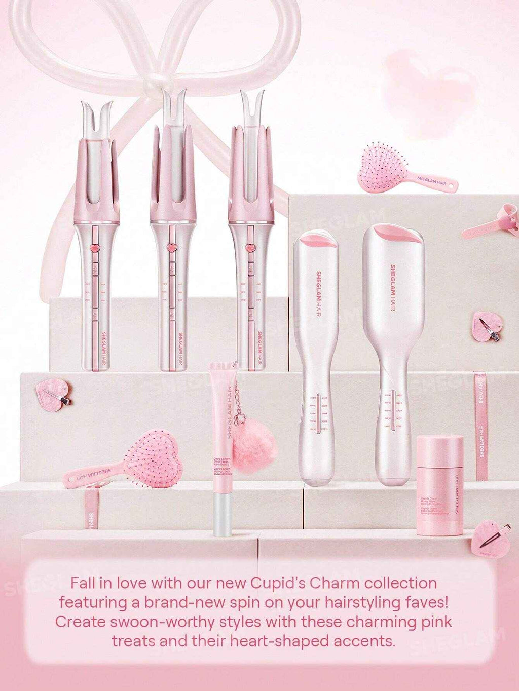 SHEGLAM Cupid’s Charm Automatic Hair Curler 32mm – Baby Pink (EU Plug) | Original in Pakistan