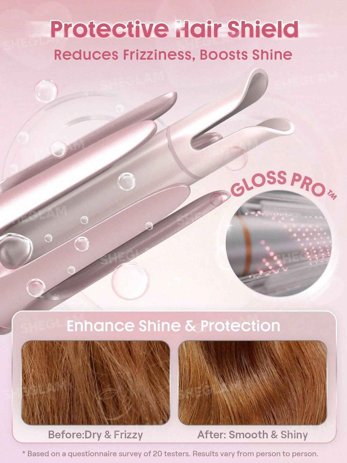 SHEGLAM Cupid’s Charm Automatic Hair Curler 32mm – Baby Pink (EU Plug) | Original in Pakistan